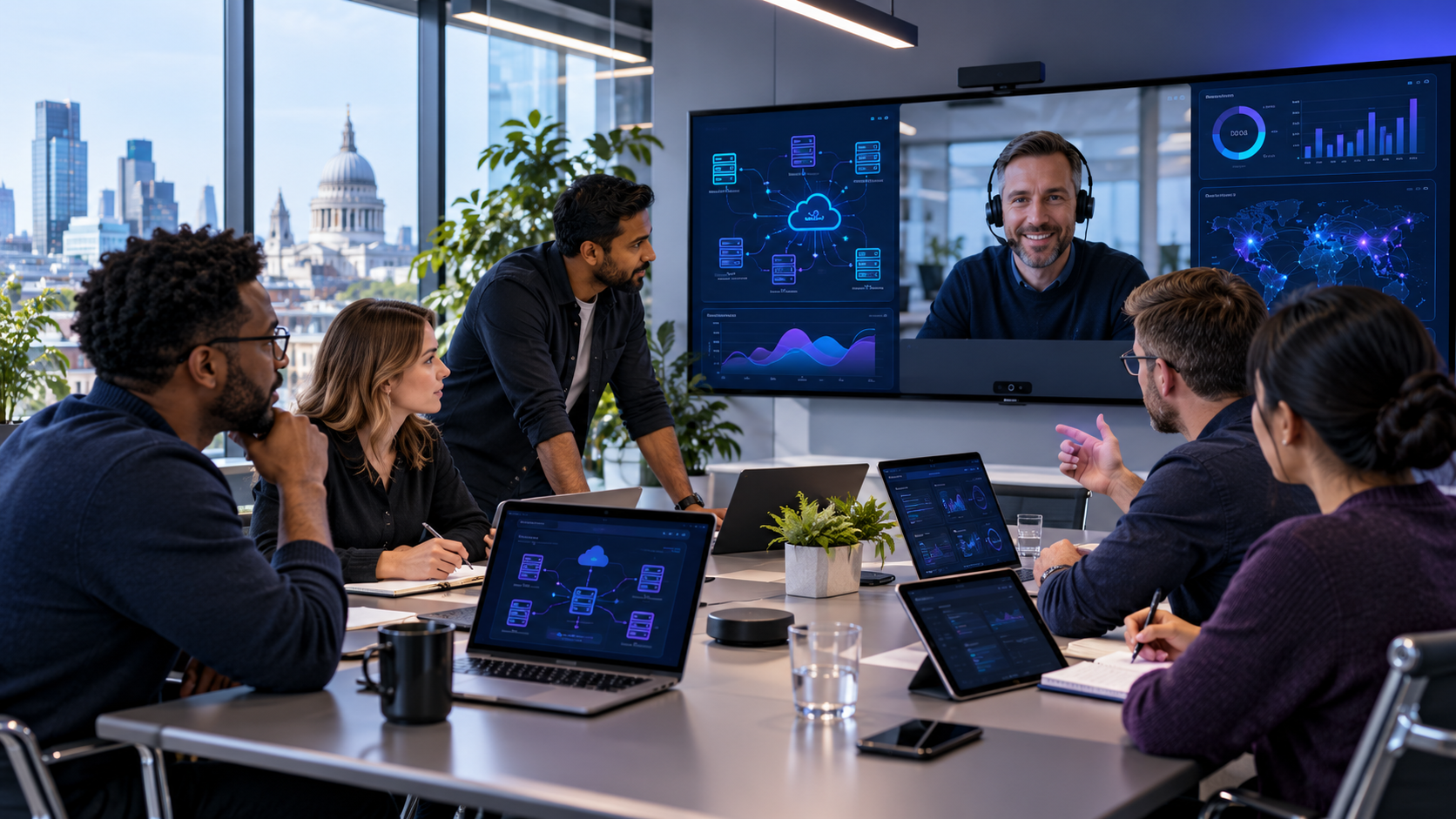 Internal IT team collaborating with an Astley Digital technology specialist