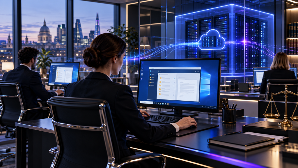 Law firm using a secure centrally managed remote desktop environment